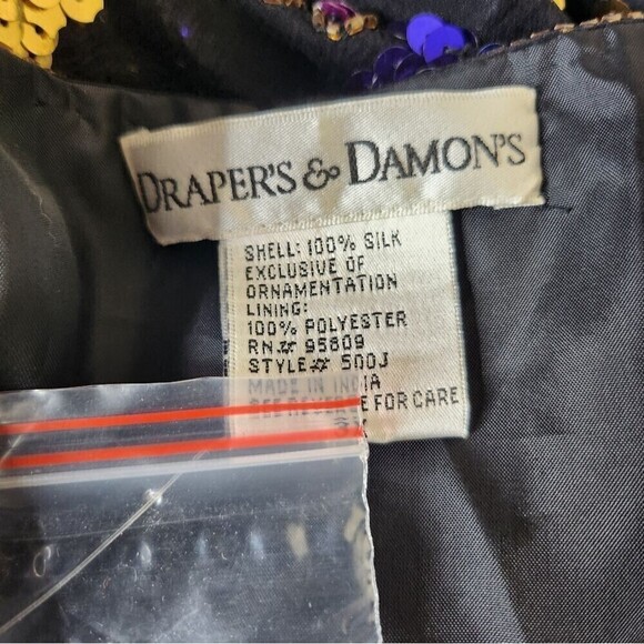 NWT DRAPER'S & DAMON'S Vintage women's multi sequin artsy plus size jacket 3X - Picture 5 of 9